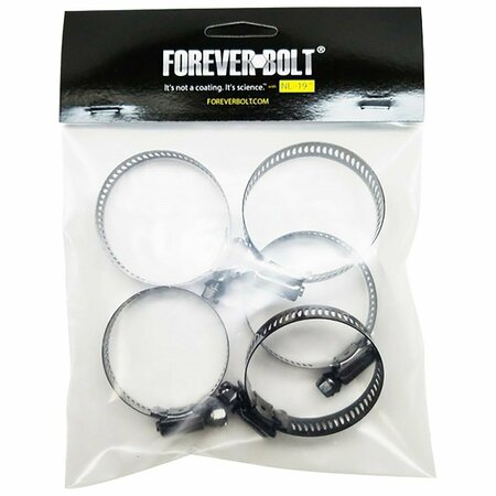 Foreverbolt 13/16 in to 1-1/2 in. SAE 16 Black Hose Clamp Stainless Steel Band FBBLKHCLP16P5